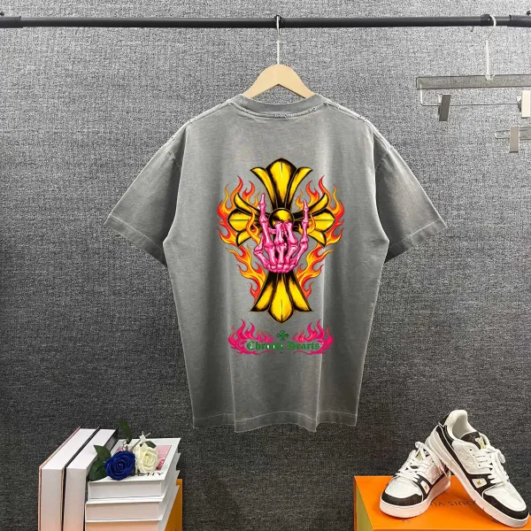 Chrome Hearts Cross Swirl Print Pink T-Shirt - 53