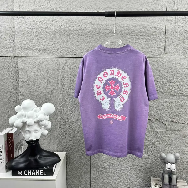 Chrome Hearts Cross Swirl Print Pink T-Shirt - 76