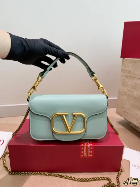 Valentino Garavani VLogo Mini Chain Bag Mint Green Handbag - 1