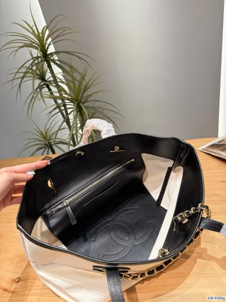 Chanel Raffia Tote Bag Pink Beige Handbag - 29