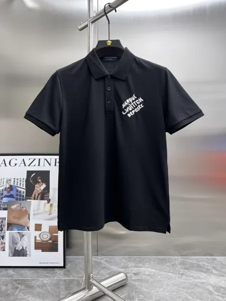 Louis Vuitton Marque L.VUITTON Déposé Polo Black Polo Shirt - 14