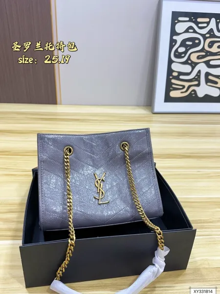 Saint Laurent Toy Monogram Chain Bag White Quilted Leather Shoulder Bag - 5