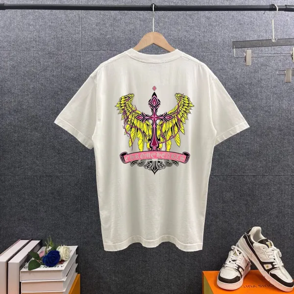 Chrome Hearts Cross Swirl Print Pink T-Shirt - 11