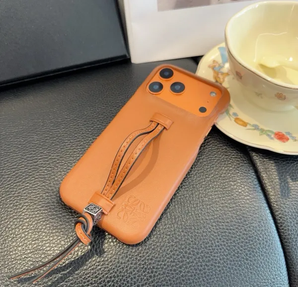 Prada Saffiano Leather Phone Case with Card Holder and Mini Crossbody Strap in Red Phone Accessories - 66