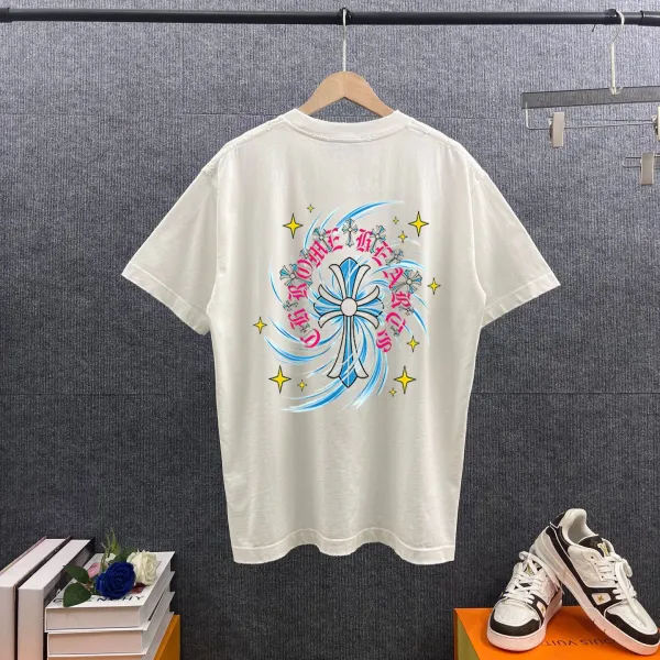Chrome Hearts Cross Swirl Print Pink T-Shirt - 59
