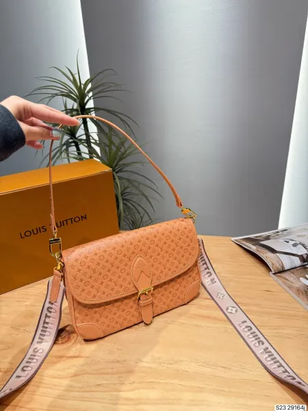 Louis Vuitton Monogram Empreinte Pochette Metis Crossbody Bag Beige - 1
