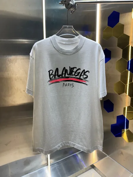 Balenciaga Balaniegas Paris White T-Shirt - 1