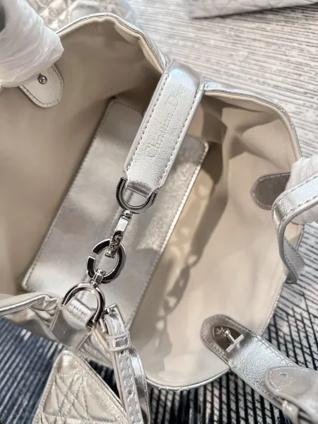 Dior Lady Dior Metallic Gold Quilted Handbags Set - 19