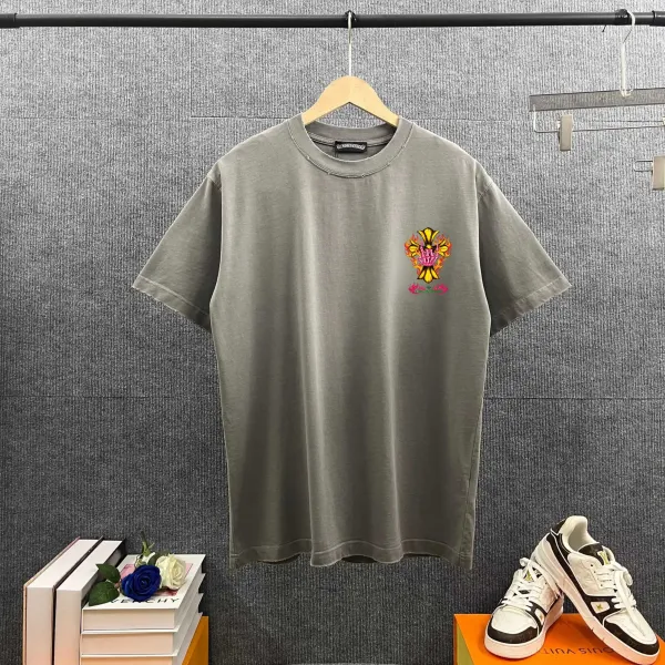 Chrome Hearts Cross Swirl Print Pink T-Shirt - 52