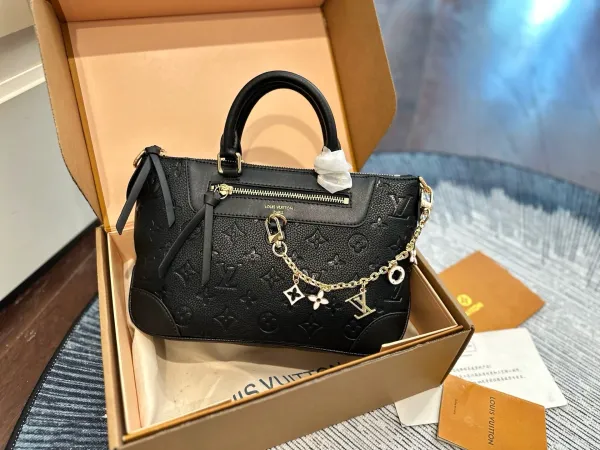 Louis Vuitton Twist MM Black Monogram Empreinte Leather Handbag - 1