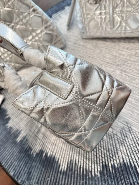 Dior Lady Dior Metallic Gold Quilted Handbags Set - 18