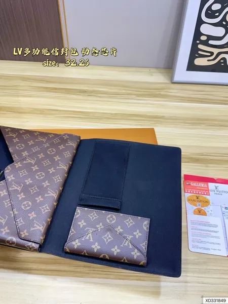 Louis Vuitton Monogram Envelope Clutch Beige Shoulder Bag Clutches - 8