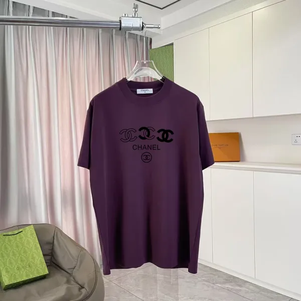 Chanel Triple CC Logo Purple T-Shirt - 1