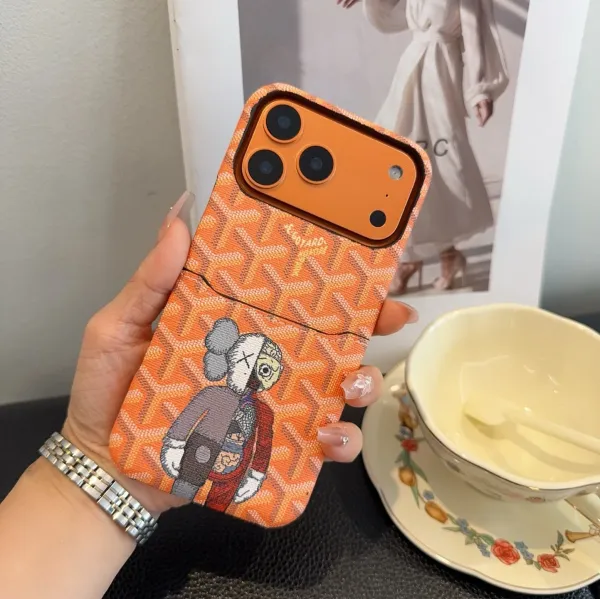 Goyard x KAWS Orange Monogram Phone Case with Card Slot Phone Accessories - 1