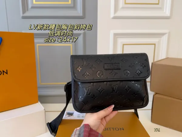 Louis Vuitton Monogram Empreinte Belt Bag Black Crossbody Bag - 1