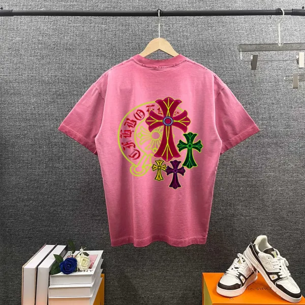 Chrome Hearts Cross Swirl Print Pink T-Shirt - 41