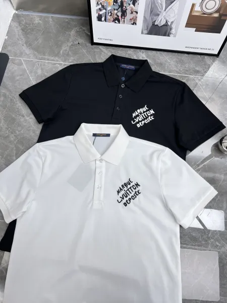 Louis Vuitton Marque L.VUITTON Déposé Polo Black Polo Shirt - 16