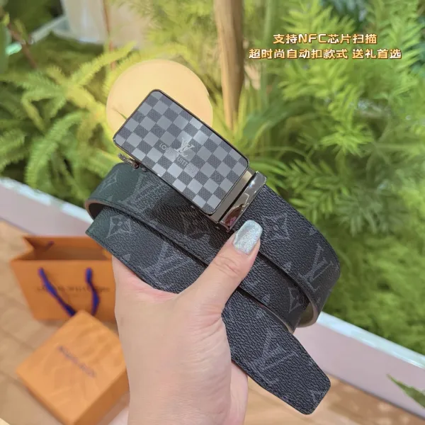 Louis Vuitton Damier Graphite Automatic Buckle Belt Black - 69