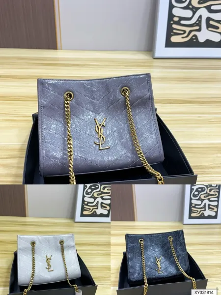 Saint Laurent Toy Monogram Chain Bag White Quilted Leather Shoulder Bag - 2