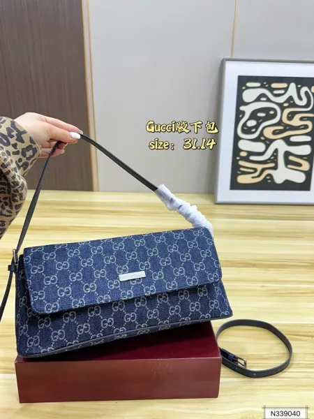 Gucci GG Marmont Mini Shoulder Bag Dark Gray Monogram Canvas - 7