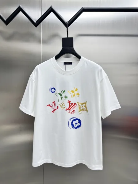 Louis Vuitton Multicolor Floral Monogram Print White T-Shirt - 1