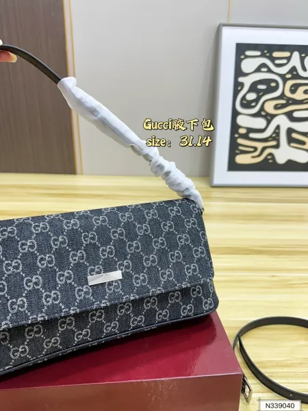 Gucci GG Marmont Mini Shoulder Bag Dark Gray Monogram Canvas - 8