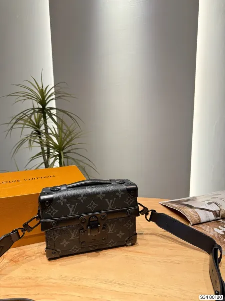 Louis Vuitton Petite Malle Monogram Eclipse Black Crossbody Bag - 1