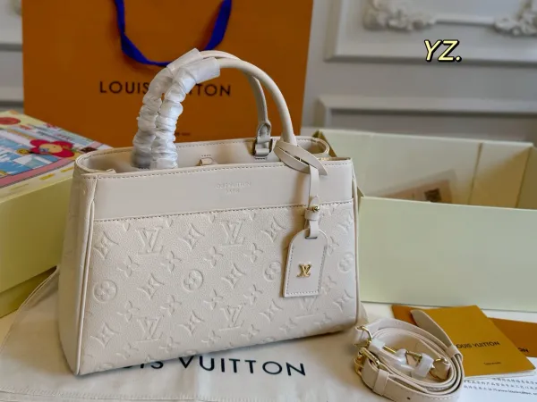 Louis Vuitton Monogram Empreinte Graceful MM White Handbag - 1