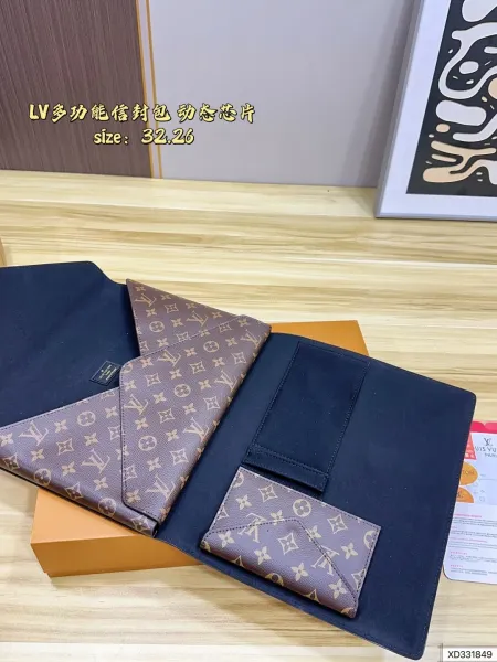 Louis Vuitton Monogram Envelope Clutch Beige Shoulder Bag Clutches - 12