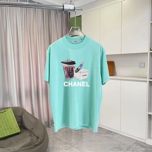 Chanel Logo Graphic T-Shirt Mint Green T-Shirt - 19