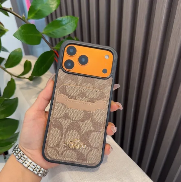 Coach Signature Canvas Cardholder Phone Case Orange - 1
