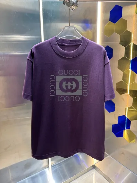 Gucci Logo-Print Oversized T-Shirt Purple - 1