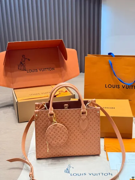 Louis Vuitton Onthego Mini Monogram Empreinte Peach Handbag - 1