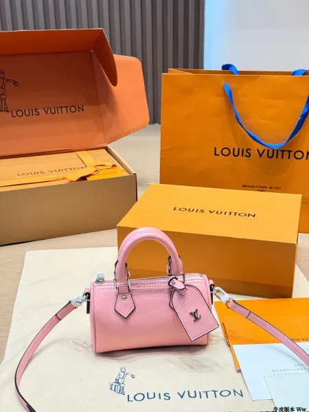 Louis Vuitton Speedy 20 Mini in Pink Ostrich Leather Handbag - 1