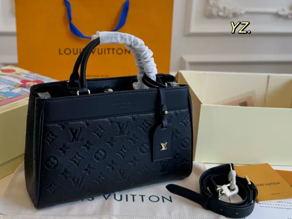 Louis Vuitton Onthego PM Black Monogram Empreinte Leather Handbag - 1