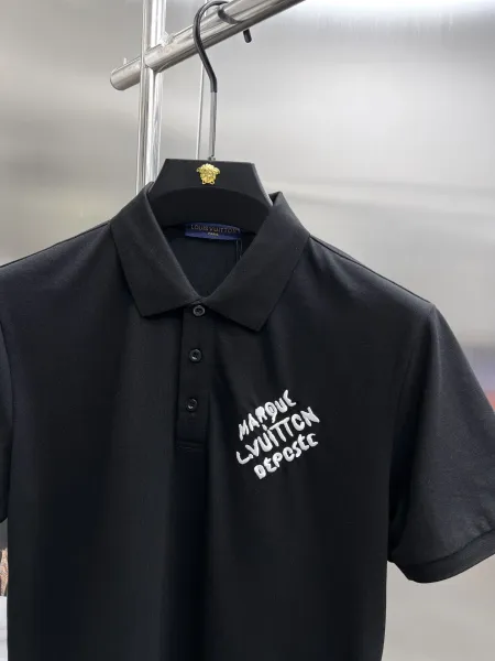 Louis Vuitton Marque L.VUITTON Déposé Polo Black Polo Shirt - 17