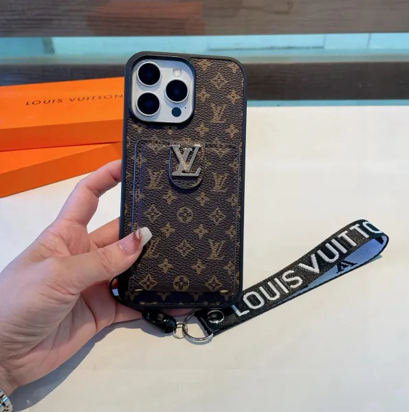 Louis Vuitton Monogram Cardholder Phone Case with Strap Brown Phone Accessories - 1