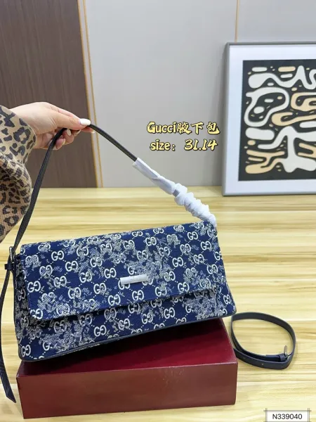 Gucci GG Marmont Mini Shoulder Bag Dark Gray Monogram Canvas - 5