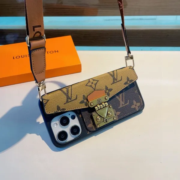 Gucci GG Marmont Phone Case with Card Holder Beige Canvas Phone Case - 34