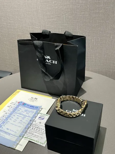 Coach Madison Oval Rose Gold-Tone Watch with Black Dial and Chain Bracelet Watches - 27