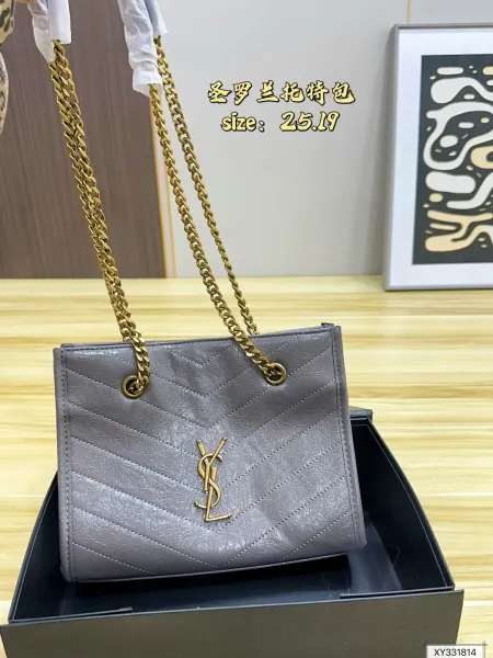 Saint Laurent Toy Monogram Chain Bag White Quilted Leather Shoulder Bag - 6