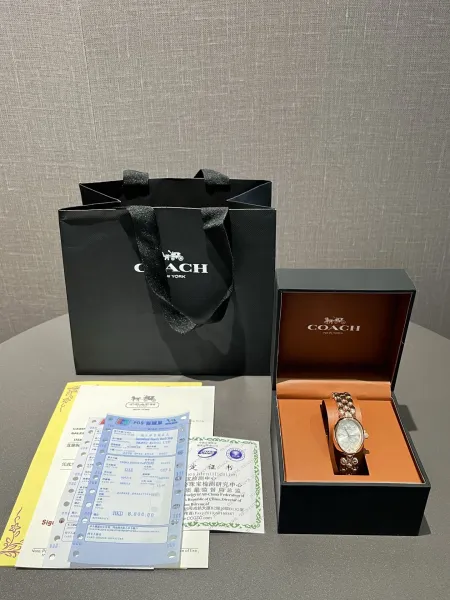 Coach Watch with Crystal-Embellished Bracelet Rose Gold Tone Women's Quartz Watch Watches - 1