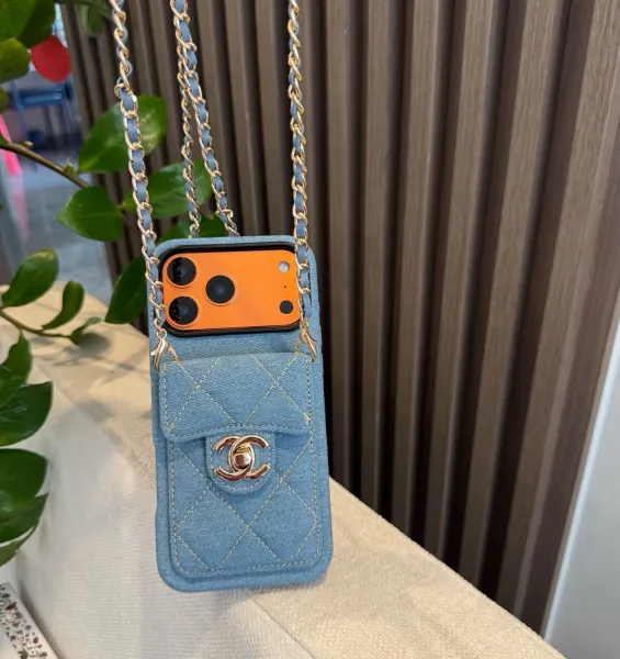 Prada Saffiano Leather Phone Case with Card Holder and Mini Crossbody Strap in Red Phone Accessories - 19
