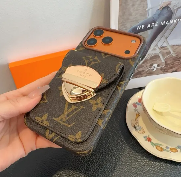 Prada Saffiano Leather Phone Case with Card Holder and Mini Crossbody Strap in Red Phone Accessories - 9