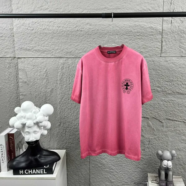 Chrome Hearts Cross Logo Pink T-Shirt - 1