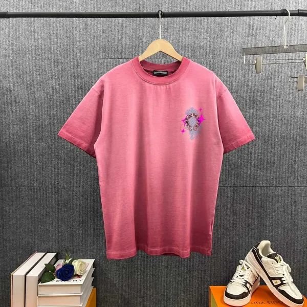 Chrome Hearts Cross Swirl Print Pink T-Shirt - 32