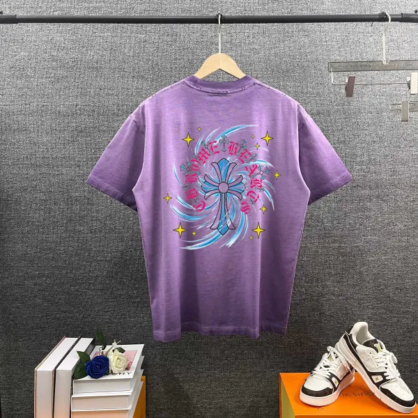 Chrome Hearts Cross Swirl Print Pink T-Shirt - 63