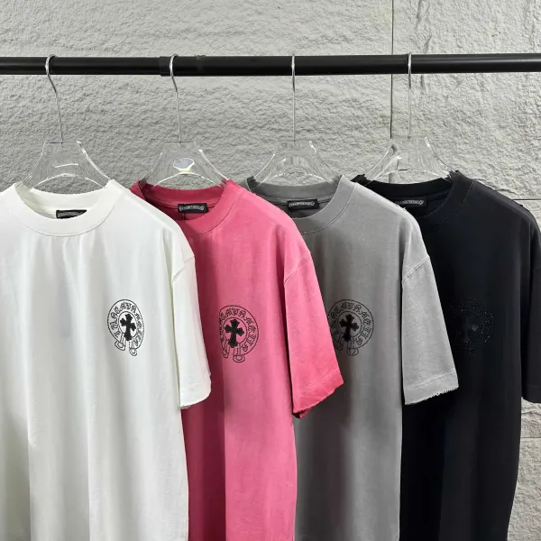 Chrome Hearts Cross Swirl Print Pink T-Shirt - 65