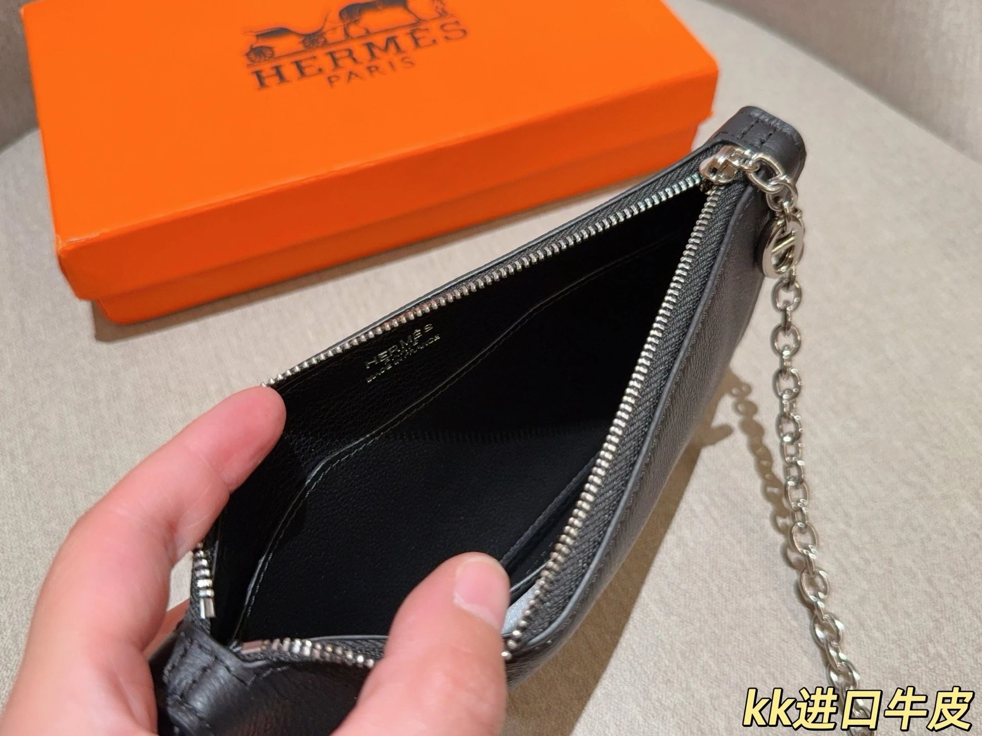 Hermès Mini Évelyne Chain Wallet in White Taurillon Leather Clutches - 28
