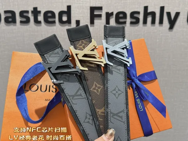 Louis Vuitton LV Initiales Belt Gray Monogram Leather Belt - 2